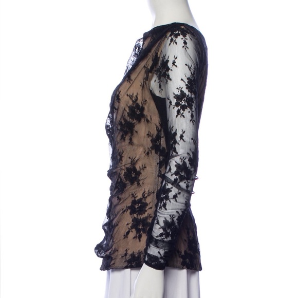 Oscar de la Renta lace print bateau neck top - Picture 2 of 3